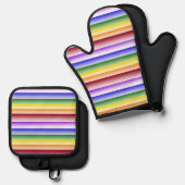 Ensemble De Gant De Cuisine Et De Manique Four Rainbow Pride (Recto/Verso)