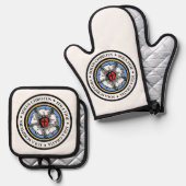 Ensemble De Gant De Cuisine Et De Manique Four Solas (Recto/Verso)