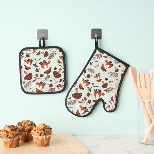 Ensemble De Gant De Cuisine Et De Manique Fox (In situ (suspendu))