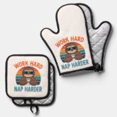 Ensemble De Gant De Cuisine Et De Manique Funny Nap Lover Sloth pot holders (Recto/Verso)
