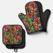 Ensemble De Gant De Cuisine Et De Manique Galo de Barcelos Portugal (Recto/Verso)