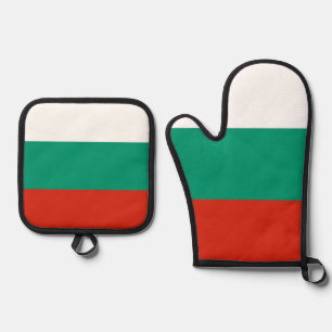 Ensemble De Gant De Cuisine Et De Manique Gants de cuisine et protège-pots, drapeau de Bulga