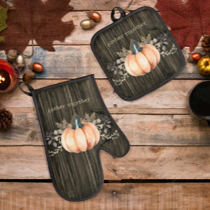 Ensemble De Gant De Cuisine Et De Manique Gants de four et protège-pots à motif de citrouill