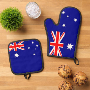 Ensemble De Gant De Cuisine Et De Manique Gants de four et protège-pots, drapeau de l'Austra