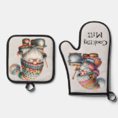 Ensemble De Gant De Cuisine Et De Manique Gnomes cuisines (Recto)