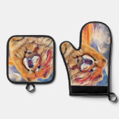 Ensemble De Gant De Cuisine Et De Manique GOLDEN GIRL chow (Recto)