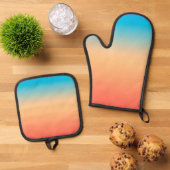 Ensemble De Gant De Cuisine Et De Manique Gradient ombre (De haut en bas)