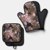 Ensemble De Gant De Cuisine Et De Manique Graines (Recto/Verso)