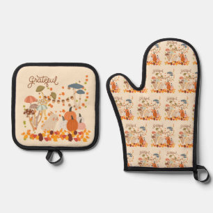 Ensemble De Gant De Cuisine Et De Manique Gratuit Lapin D'Automne
