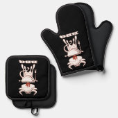 Ensemble De Gant De Cuisine Et De Manique Grill barbecue (Recto/Verso)