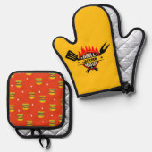 Ensemble De Gant De Cuisine Et De Manique Grill Master (Recto/Verso)