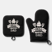 Ensemble De Gant De Cuisine Et De Manique Grill Master Papa (Recto)