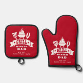 Ensemble De Gant De Cuisine Et De Manique Grill Master Papa Rouge (Recto)