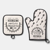 Ensemble De Gant De Cuisine Et De Manique Grilling Fliding Awesome Père (Recto)