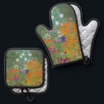 Ensemble De Gant De Cuisine Et De Manique Gustav Klimt Fleur Jardin Cottage Nature<br><div class="desc">Un beau tableau de jardin - c'est un tableau classique de Gustav Klimt,  appelé Cottage Garden,  ou Bauergarten,  1907,  qui est un gros plan d'un jardin fleuri,  un tableau floral coloré.</div>