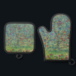 Ensemble De Gant De Cuisine Et De Manique Gustav Klimt - Pommier<br><div class="desc">Apple Tree I - Gustav Klimt,  Huile sur toile,  1907</div>