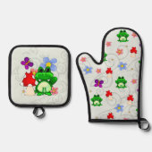 Ensemble De Gant De Cuisine Et De Manique Happy Frog (Recto)