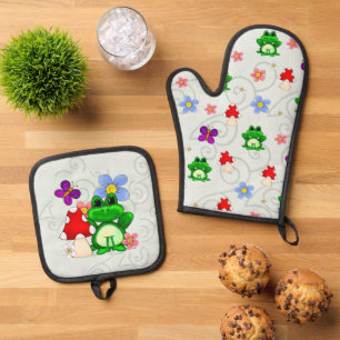 Ensemble De Gant De Cuisine Et De Manique Happy Frog