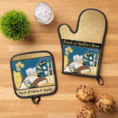 Ensemble De Gant De Cuisine Et De Manique Heure du sélecteur (De haut en bas)