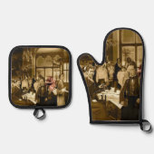 Ensemble De Gant De Cuisine Et De Manique Heure du thé (Recto)