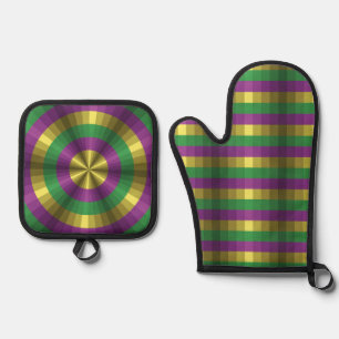 Ensemble De Gant De Cuisine Et De Manique Illusion de Mardi Gras