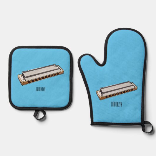 Ensemble De Gant De Cuisine Et De Manique Illustration de dessin d'Harmonica (Recto)