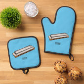 Ensemble De Gant De Cuisine Et De Manique Illustration de dessin d'Harmonica (De haut en bas)