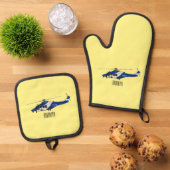 Ensemble De Gant De Cuisine Et De Manique Illustration de l'hélicoptère de police (De haut en bas)