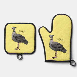 Ensemble De Gant De Cuisine Et De Manique Illustration d'oiseau du crieur du sud