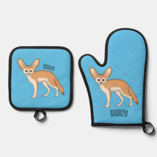 Ensemble De Gant De Cuisine Et De Manique Illustration Fennec fox