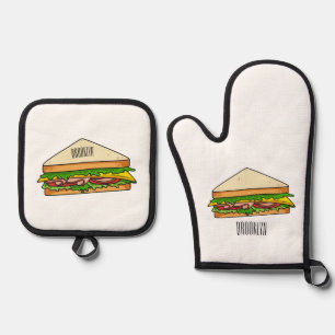 Ensemble De Gant De Cuisine Et De Manique Illustration Sandwich