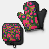 Ensemble De Gant De Cuisine Et De Manique Imprimerie africaine (Recto/Verso)