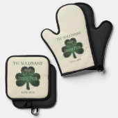 Ensemble De Gant De Cuisine Et De Manique Irish Pub (Recto/Verso)