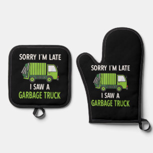 Ensemble De Gant De Cuisine Et De Manique J'ai vu des ordures de camion costume de recyclage