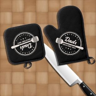 Ensemble De Gant De Cuisine Et De Manique Jardin original papa BBQ Authentic Logo