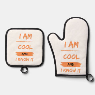 Ensemble De Gant De Cuisine Et De Manique je suis cool et je le sais