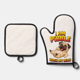 Ensemble De Gant De Cuisine Et De Manique Je Suis Pibble Lavez Mon Ventre