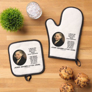 Ensemble De Gant De Cuisine Et De Manique John Adams m'a lu les yeux hors de la tête et ne p