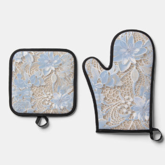 Ensemble De Gant De Cuisine Et De Manique Jolie dentelle et diamant