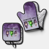 Ensemble De Gant De Cuisine Et De Manique Joyeux Jar d'apothecaire d'Halloween (Recto/Verso)