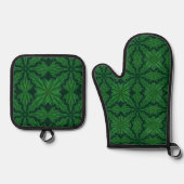 Ensemble De Gant De Cuisine Et De Manique La forêt de Pine Mandala (Recto)