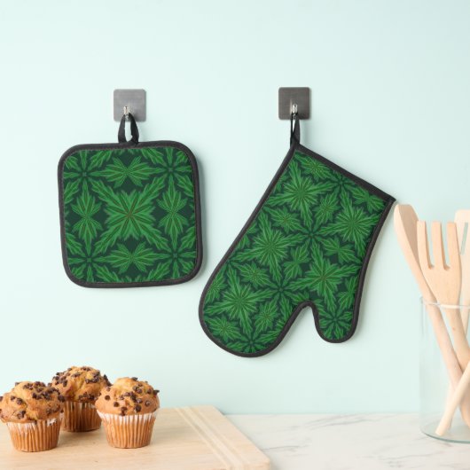 Ensemble De Gant De Cuisine Et De Manique La forêt de Pine Mandala (In situ (suspendu))