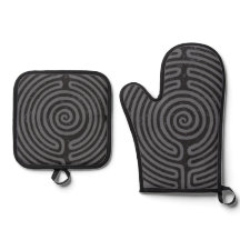 LABYRINTHE CIRCULAIRE NOIR ART FINE EN GRIS