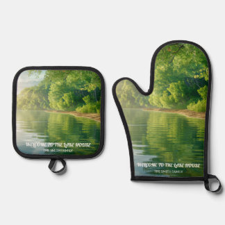 Ensemble De Gant De Cuisine Et De Manique Lake House Vibes Cadeau personnalisé