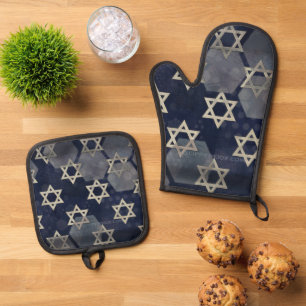 Ensemble De Gant De Cuisine Et De Manique l'ambiance forte de Hanukkah de SlipperyJoe's étoi
