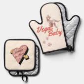 Ensemble De Gant De Cuisine Et De Manique Las Vegas (Recto/Verso)