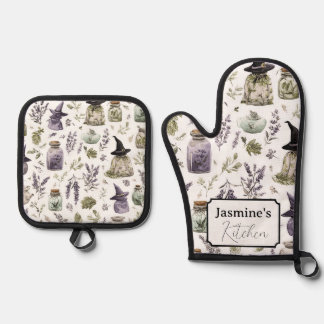 Ensemble De Gant De Cuisine Et De Manique Lavande Personnalisée & Pharmacie
