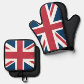 Ensemble De Gant De Cuisine Et De Manique Le drapeau britannique Union Jack (Recto/Verso)