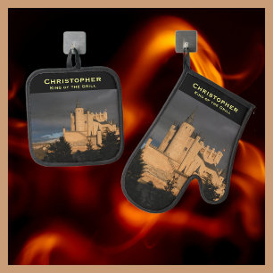 Ensemble De Gant De Cuisine Et De Manique Le Roi du Grill Votre photo