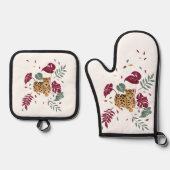 Ensemble De Gant De Cuisine Et De Manique Leopard (Recto)